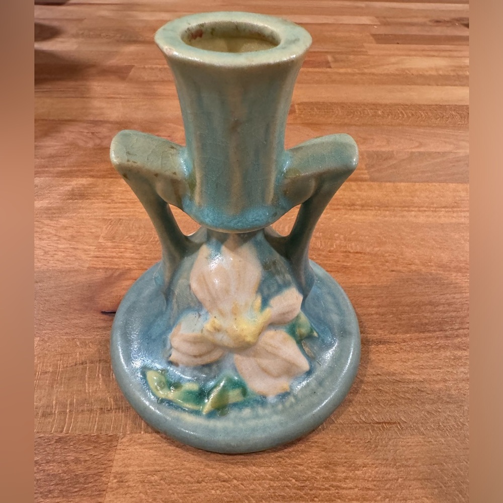 Vintage Roseville Pottery Candlestick Holder
